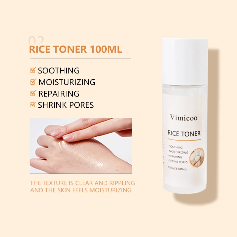 2024 Rice Skin Care New Choice Korean Organic Skincare Rice Extract Face Cleanser Toner Lotion Cream Rice Skin Care Set