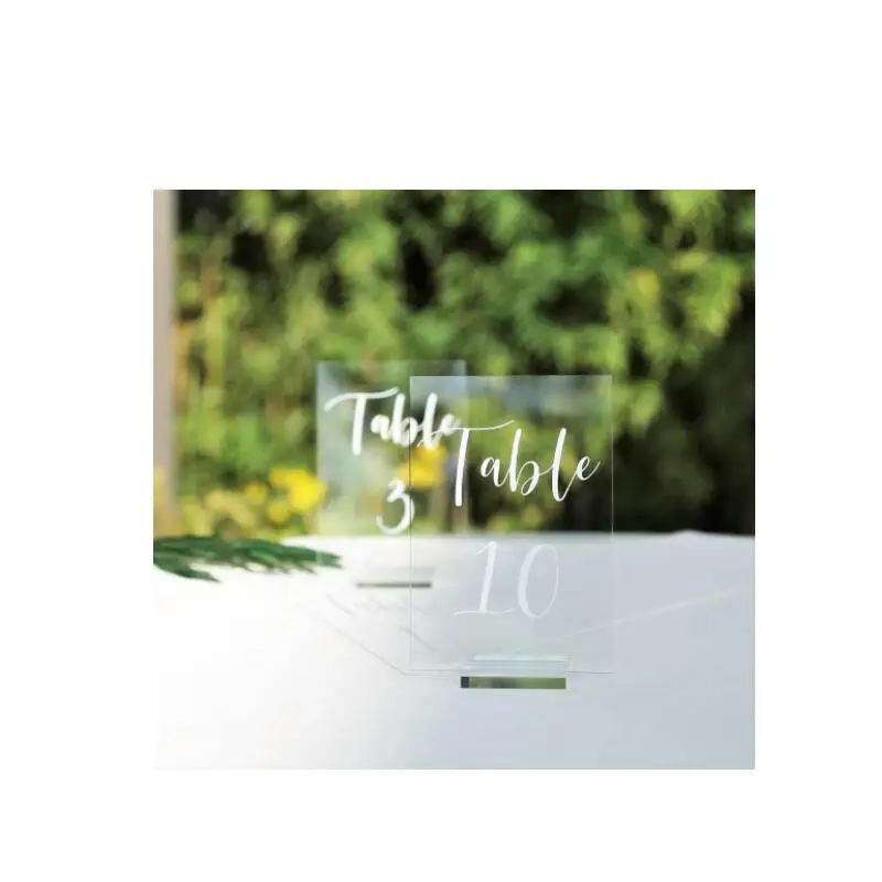 4x6 inch 1-20 Printed Calligraphy Sign Custom UV Printed Acrylic Wedding Table Number