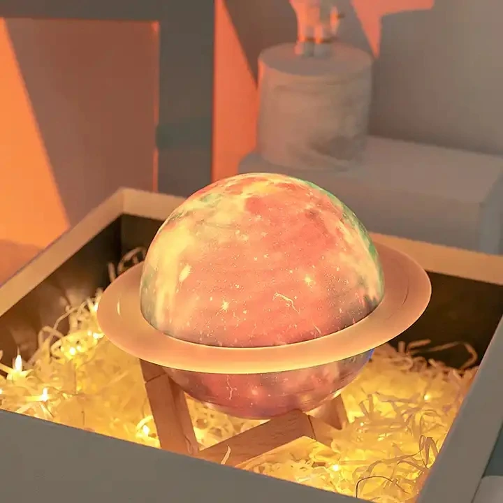 Starry Sky Saturn Ring Colorful Night Light  Wireless RGB Lighting With Remote Control Atmosphere Light with Speaker