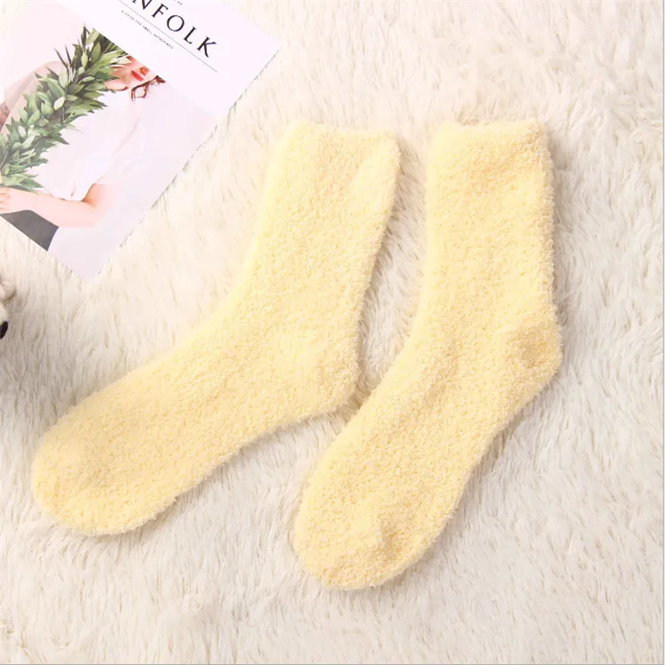 Wholesale thermal fuzzy terry socks winter  indoor women  fluffy unisex  cozy socks