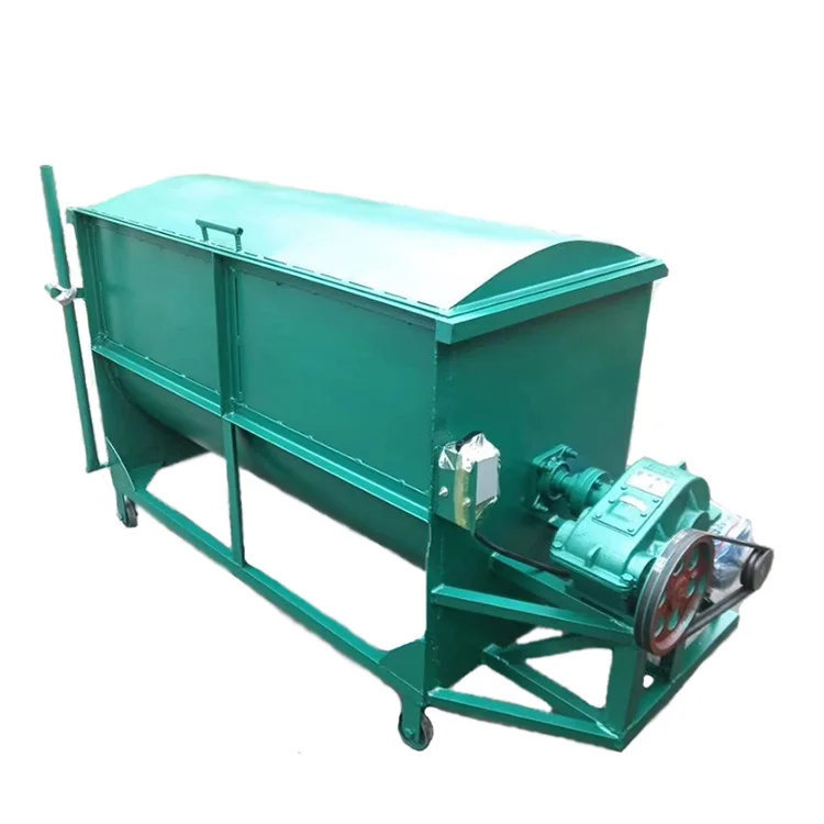 Homemade Feed Mixer Machine Cow Cattle Feed Mill Mixer Machine 1000Kg Horizontal Animal Feed Mixer