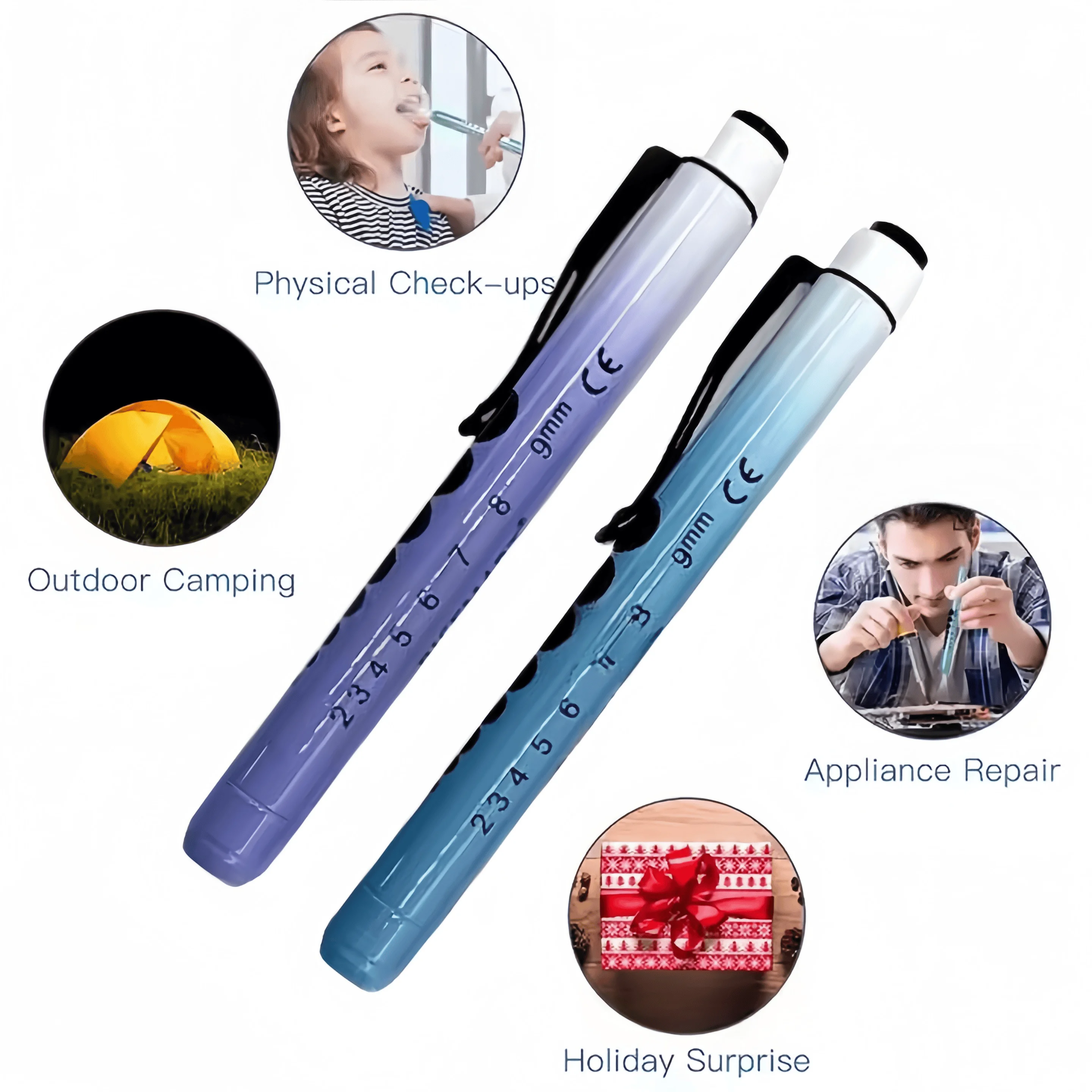Pen Lights for Nurses Medical Light With Pupil Gauge and Ruler Mini Flashlight LED Torch Lamp Pocketmedical