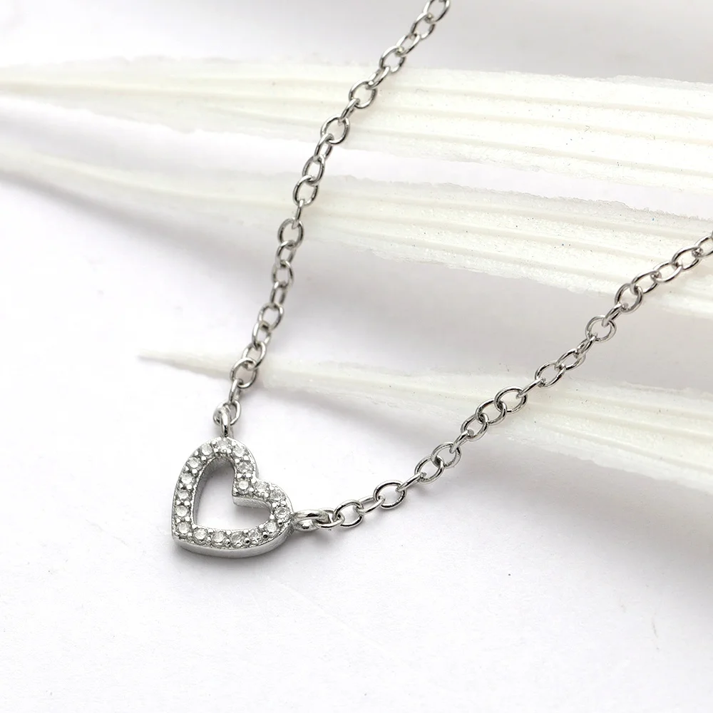 14K Gold Plated Infinity Necklace Bridesmaids Gifts Heart Pendent Necklace With Clear CZ Stones