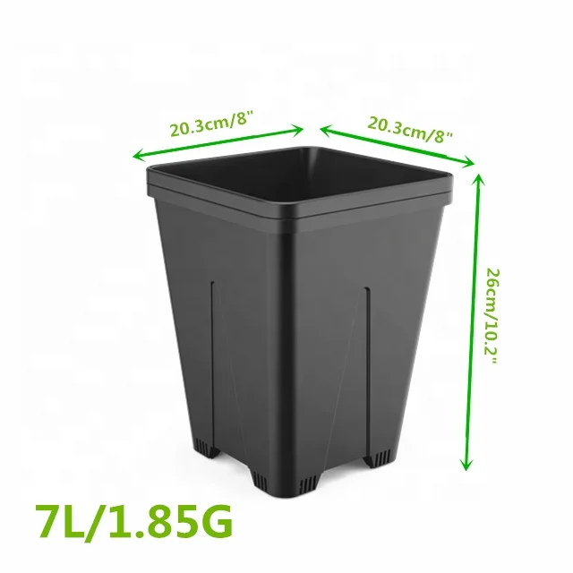 Терракота пластиковые квадратные горшки фабрики 7L 10L 25L 30L 40L высокий длинный горшок для выращивания черники продажи