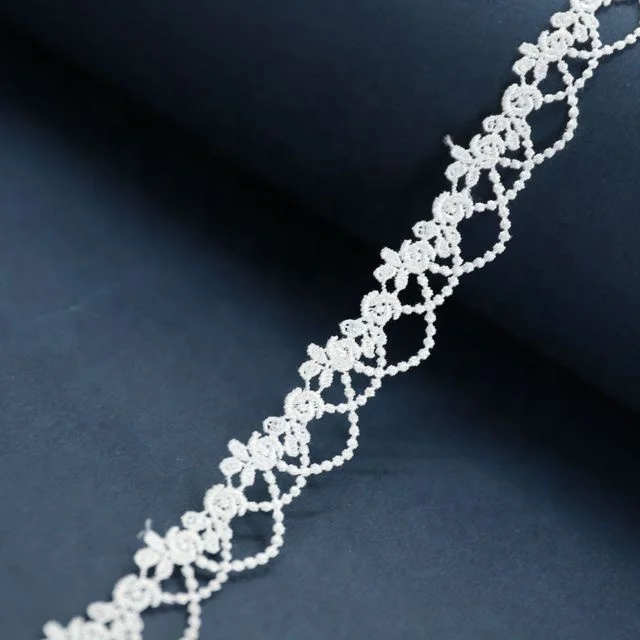 Wholesale 2CM white100% polyester lace milk silk lace for wedding dress