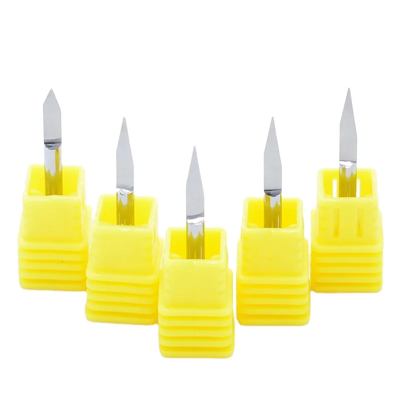 Flat Bottom Engraving Bits CNC Carving Tungsten Carbide Router PCB Wood Acrylic Plastic 3D Milling Cutter 3.175 4 6 20 Degree