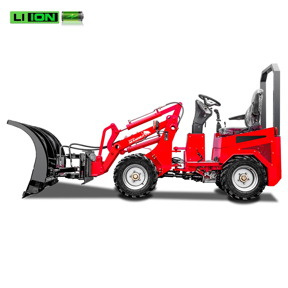 Chinese new small mini electric loader 4x4 wheeled 0.6 ton 600kg 0.8 ton 800kg wheel loader for sale