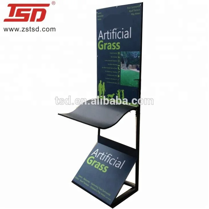 Custom  retail shop metal Turf Grass sample  Display shelf  rack artificial grass display stand