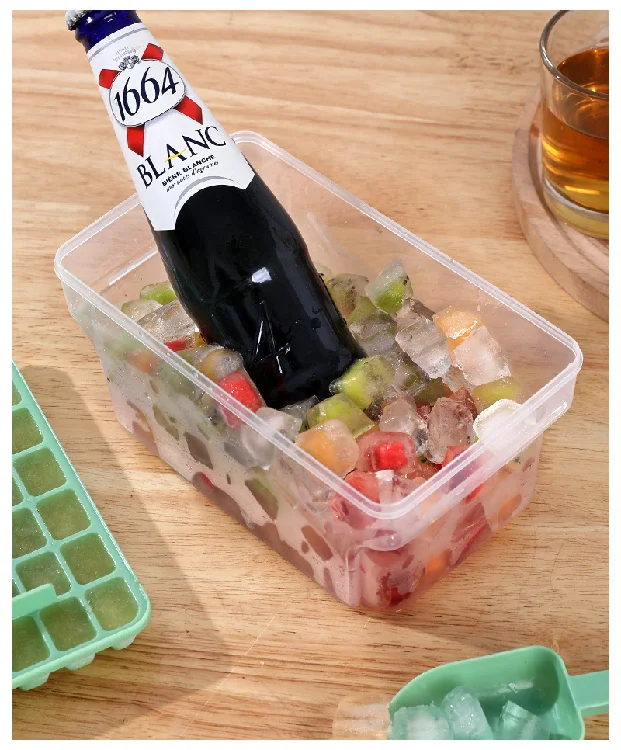 One-click Press Plastic Ice Grid Mold Quick-freezing Household Ice Box Storage Tool Easy Demold Ice Cream Maker