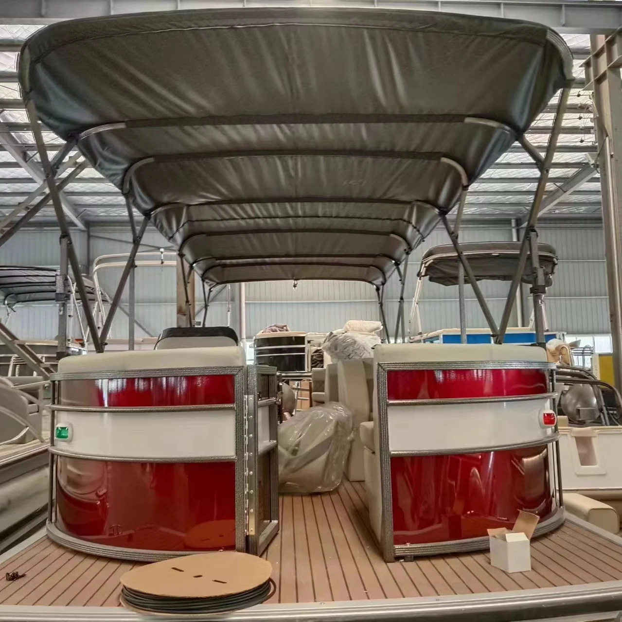 Canada 25ft/7.6m Aluminum Tritoon Customized Passenger Boat Assembled Pontoon Boat for Sale