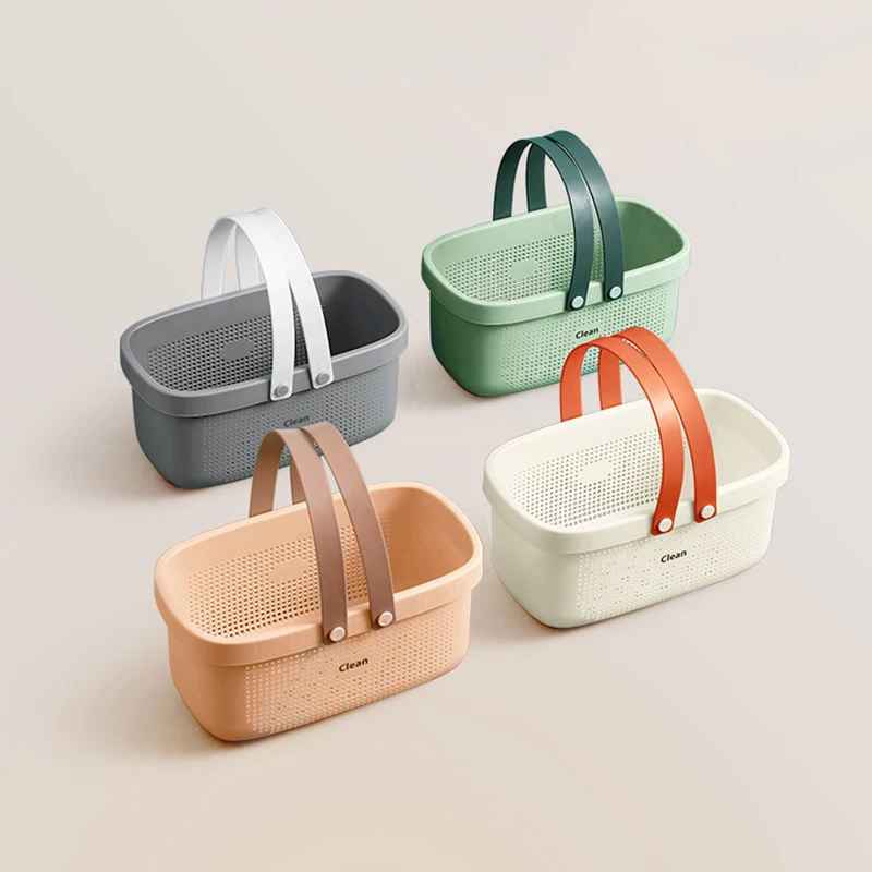 Plastic Bath Organizer Storage Baskets with Handles Shower Caddy Bins Organizer for Bathroom and kitchen