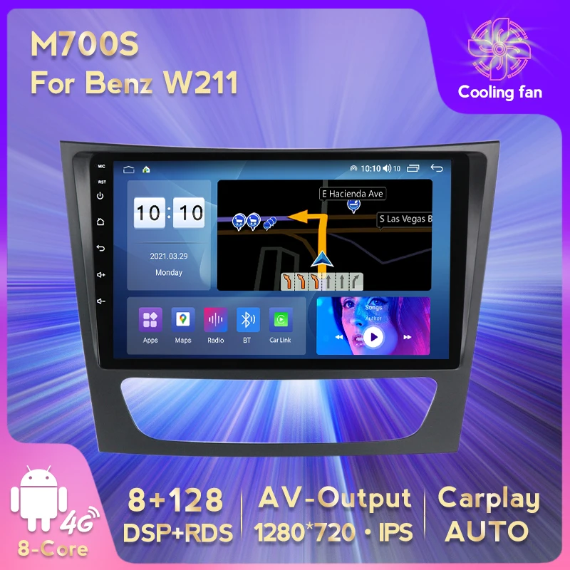 MEKEDE Android 11 8 + 128 Гб автомобильное радио для Benz E-class W211 E200 E220 E300 E350 E240 E270 E280 W219 IPS DSP 1280*720 Carplay