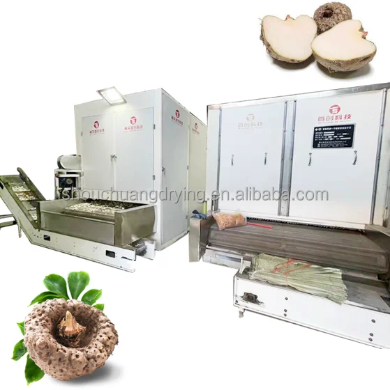 Low Calorie Industrial Hemp Konjac Chip Washing Production Line Food Konnyaku Machine Sanchi Flower Konjac Processing Line