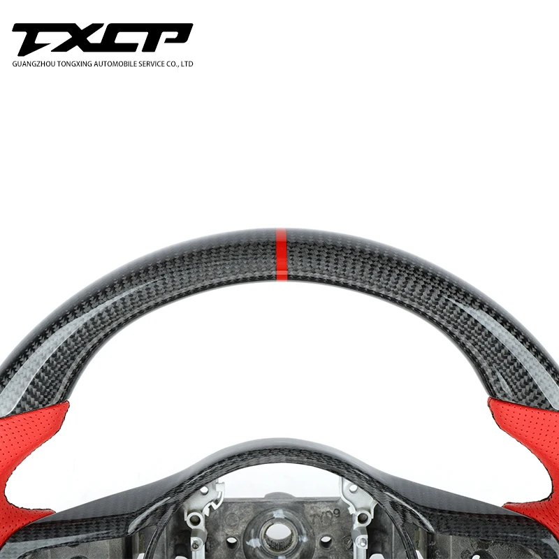 for EVO X Flat Bottom Matte Carbon Fiber Steering Wheel Fit for Mitsubishi Lancer 2008-2015