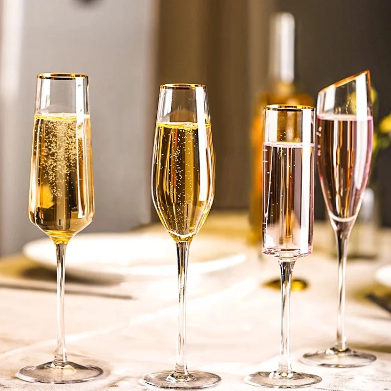 Wholesale Crystal Goblet Cups Wine glasses Champagne Flutes  Champagne Glasses  For Bar Wedding Party