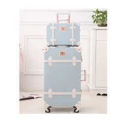(Embossed Pink, 26in 20in 12in) Unitravel Vintage Luggage Set PU Leather Women Cute Suitcase with Handbag