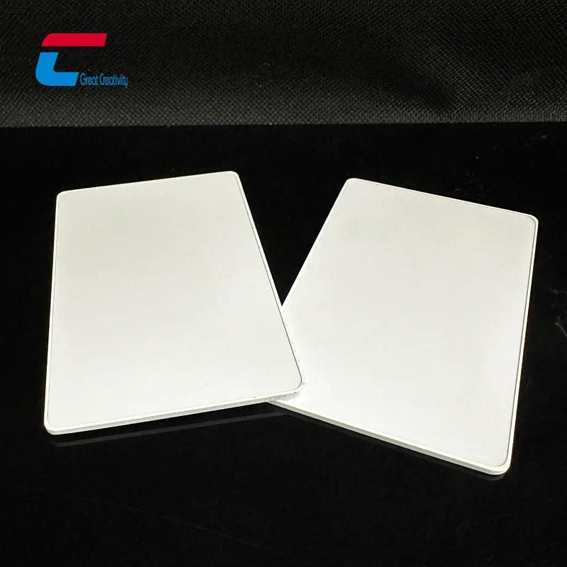 High Memory Pearl White Anodized Steel NTAG 213 NFC Tap Business Card