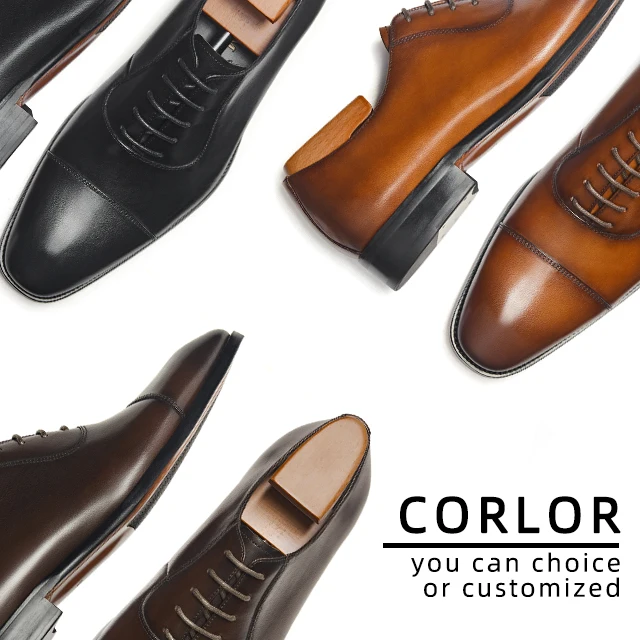 Factory OEM Lace up genuine cow leather Men Oxford official formal office business Dress Shoes men