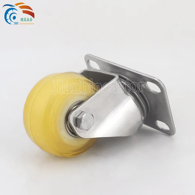 wholesale 304 SS fork PU caster wheel manufacturer stainless steel 3 inch 5 inch casters with brake with threaded stem