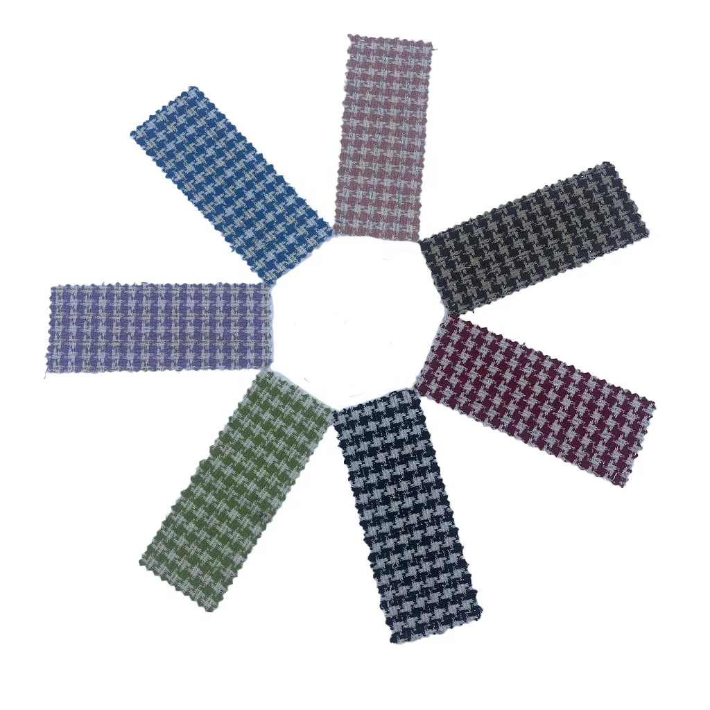 Fabric Manufacturing Woven Striped Plaid Tweed Polyester Gold Silver Thread Metallic Fabrics For Clothing 2961