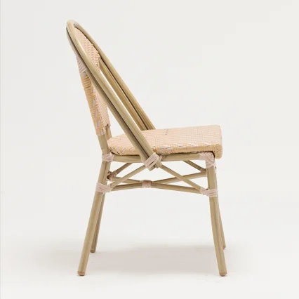 French style bistro red wicker cafe & restaurant dining chair