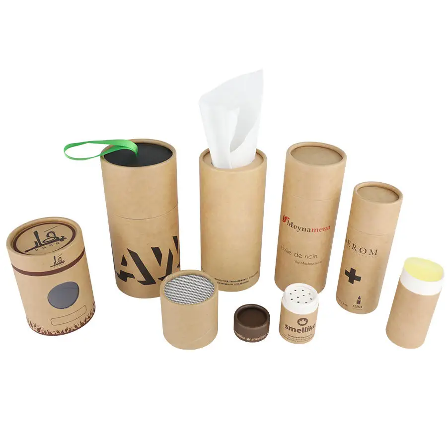 Handmade Rigid Cardboard Paper Florist Portable Custom Luxury round cylinder gift box