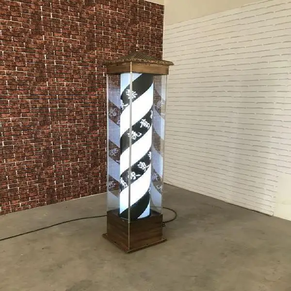 barber Pole Light Hair Salon Shop Sign Barber Pole Retro rotating led  Outdoor Wall Light  barber pole