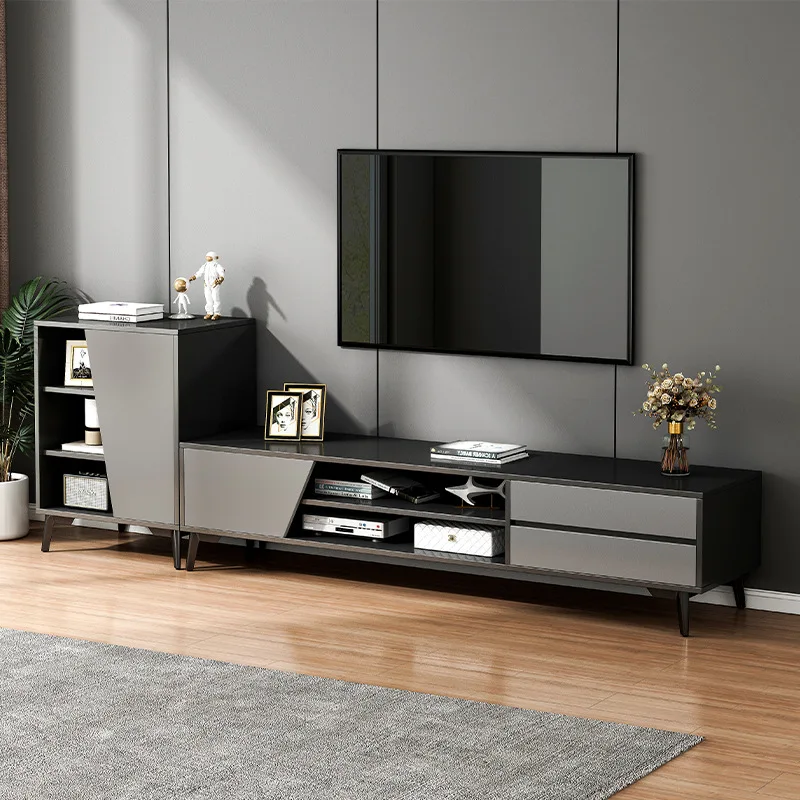 Special shape Living Room Furniture Flat Packing Melamine Chipboard Wood TV Stand Table