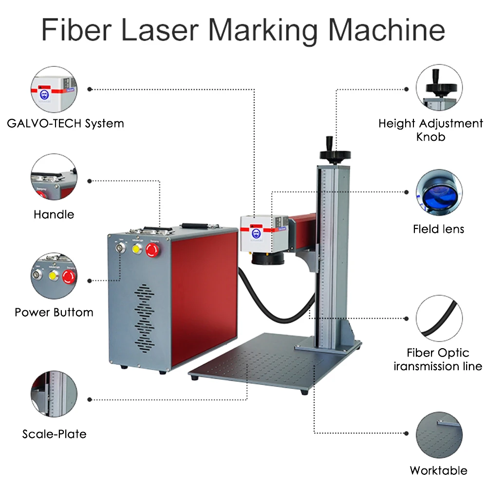 Best price Split portable fiber laser marking machine 60w 100W JPT MOPA for deep engraving cutting on all metals color marking