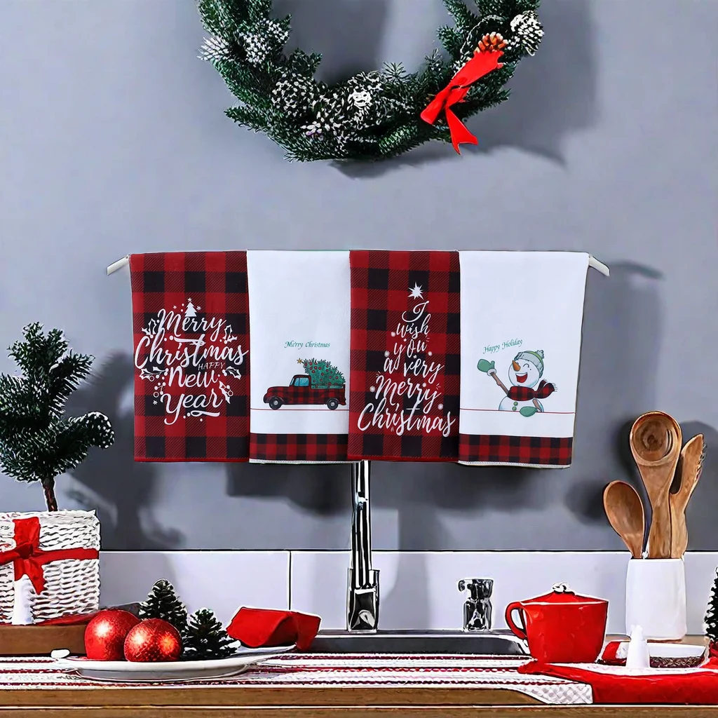 Custom Wholesale Christmas Gifts Soft Towels Customized Hand or Kitchen Towels Microfiber Tea Towels for Home