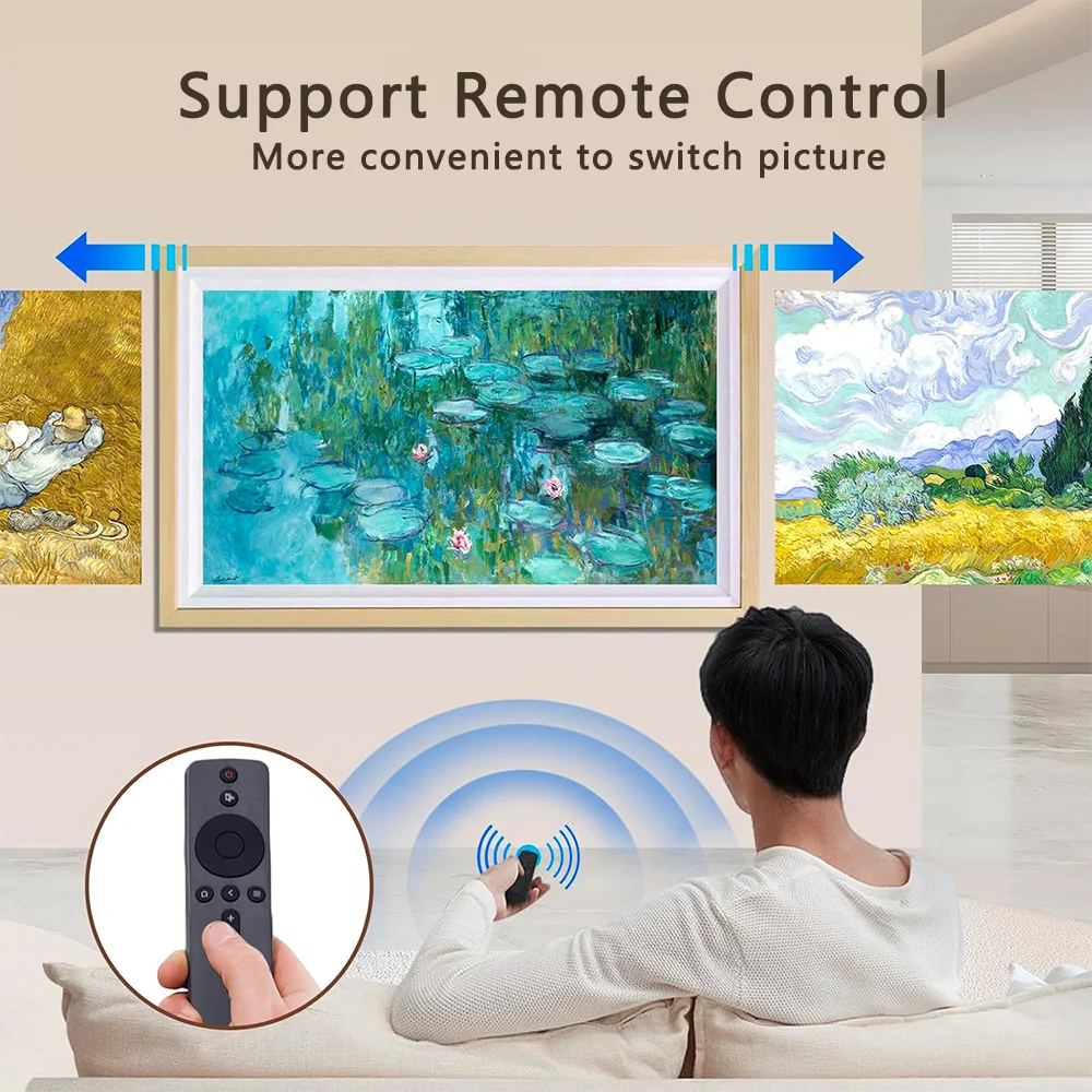 HUAYU 21.5 32 Inch Private Art Gallery Exhibition Work Smart Tv Frame Digital Museum Anti-Glare Matte Lcd Digital Photo Frame
