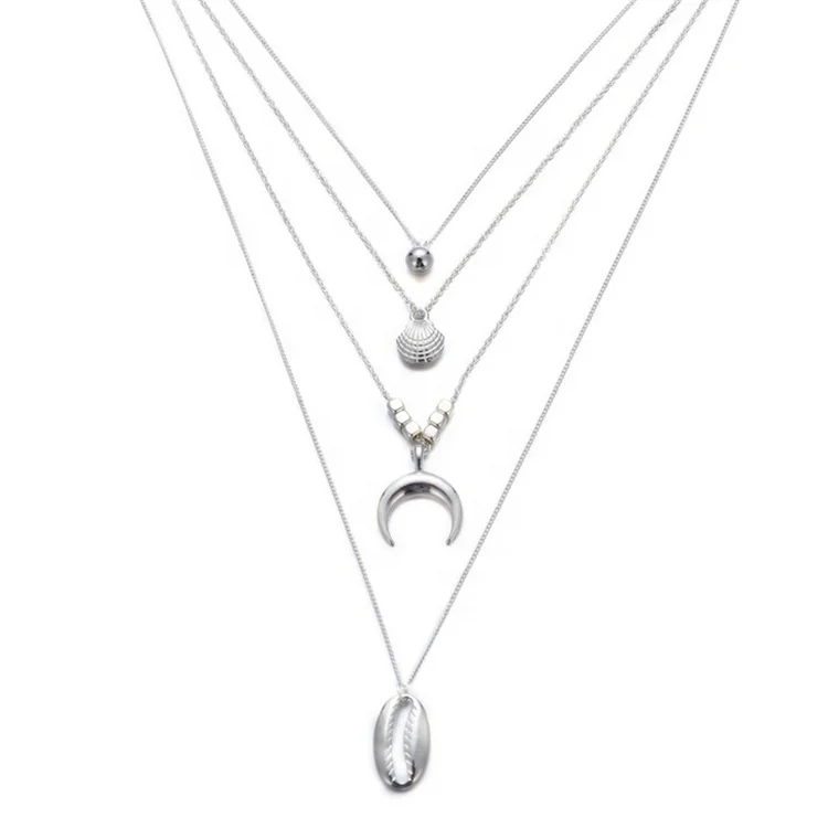 2019 New Fashion Women Accessories Bohemian Jewelry Alloy Pendant Necklace Chain