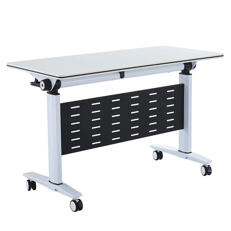 Office Furniture staff meeting room desk with wheel drawers school student study foldable training tables with caster