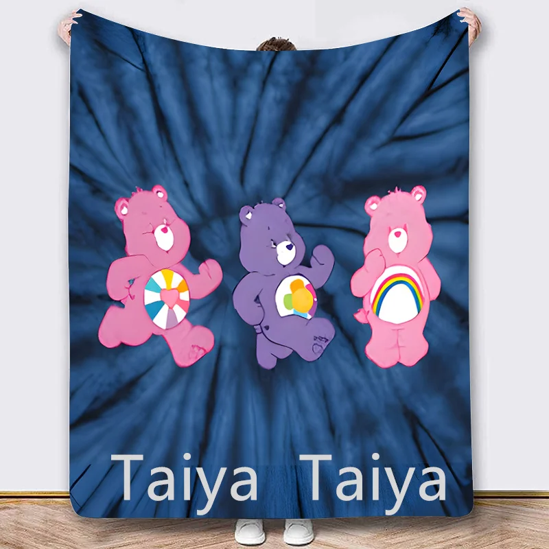 China Factory care bear cartoon Karol G Sherpa Blanket Double Layer Throw Blankets For Winter 4 season