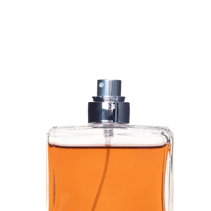 Wholesale spot square clear glass perfume bottle pressing spray essential oil fragrance high-grade sub-bottle