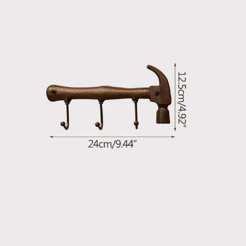 Novelty retro eco-friendly hammer shape hooks for decoration door hook hanger for clothes wall hooks