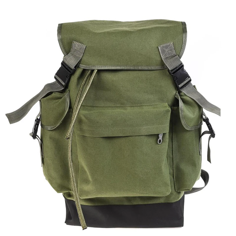 70L Large Fishing Storage Backpack Fishing Gear Bag Canvas Shoulder Bag for Outdoor Sport