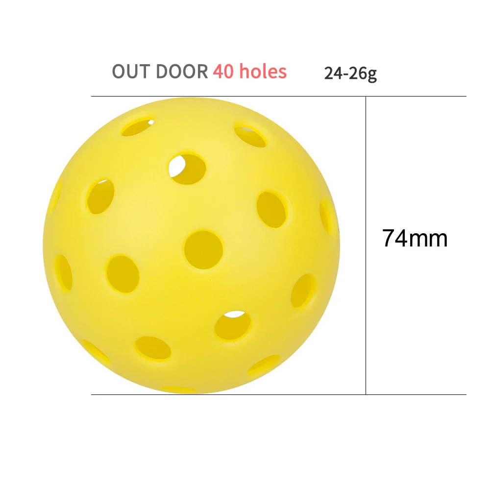 Regail Sports Outdoor Pickleballs 40 Holes Indoor 26 Pickleball Balls - USA USAPA Approved US Open