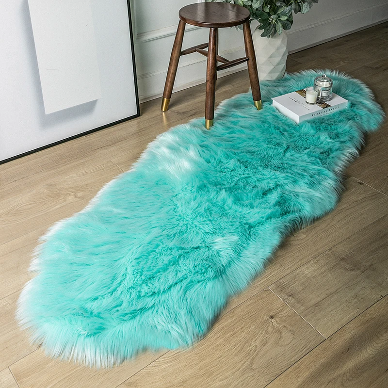 Faux Animal Fur Mat for Bedroom Living Room Modern Carpet Faux Fur Rug Sheepskin