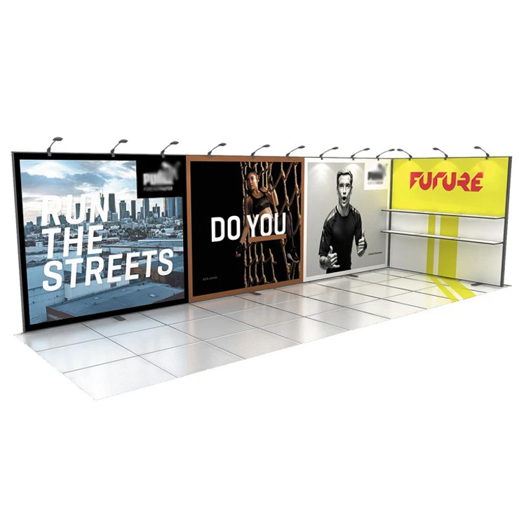 3x9m Aluminum Exhibition Stand Design For Trade Show Display with LED lights