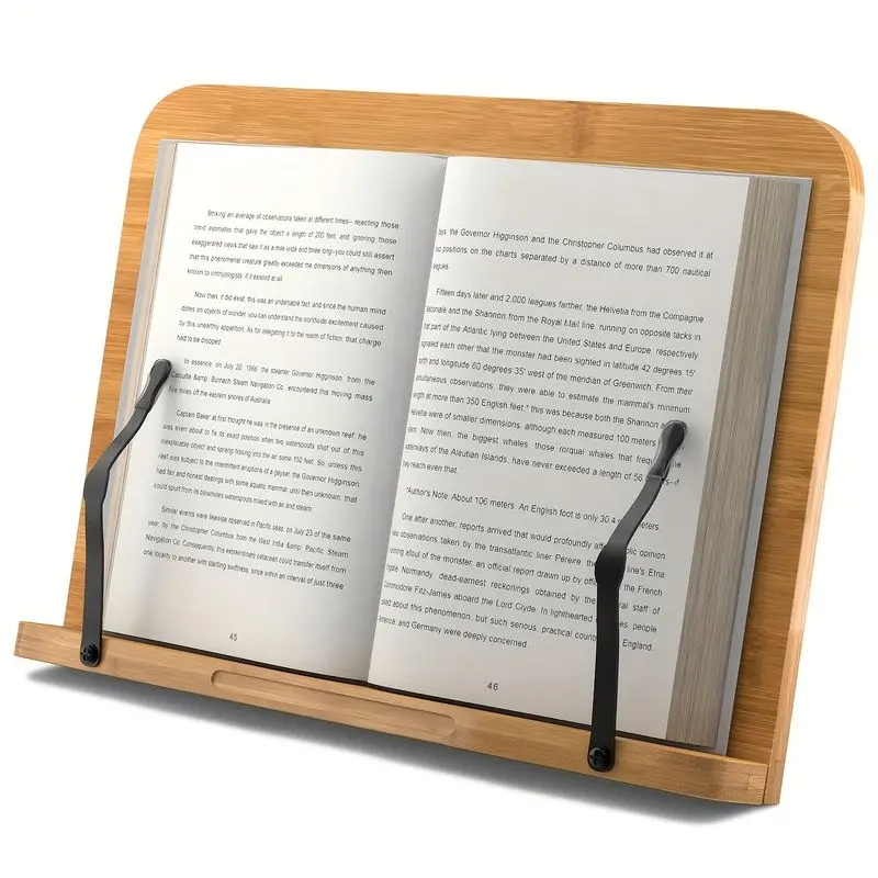 Bamboo Cookbook Stand Wooden Cookbook Holder Recipe Book Holder Home Decor Cookbook Display Housewarming Gifts for Couples