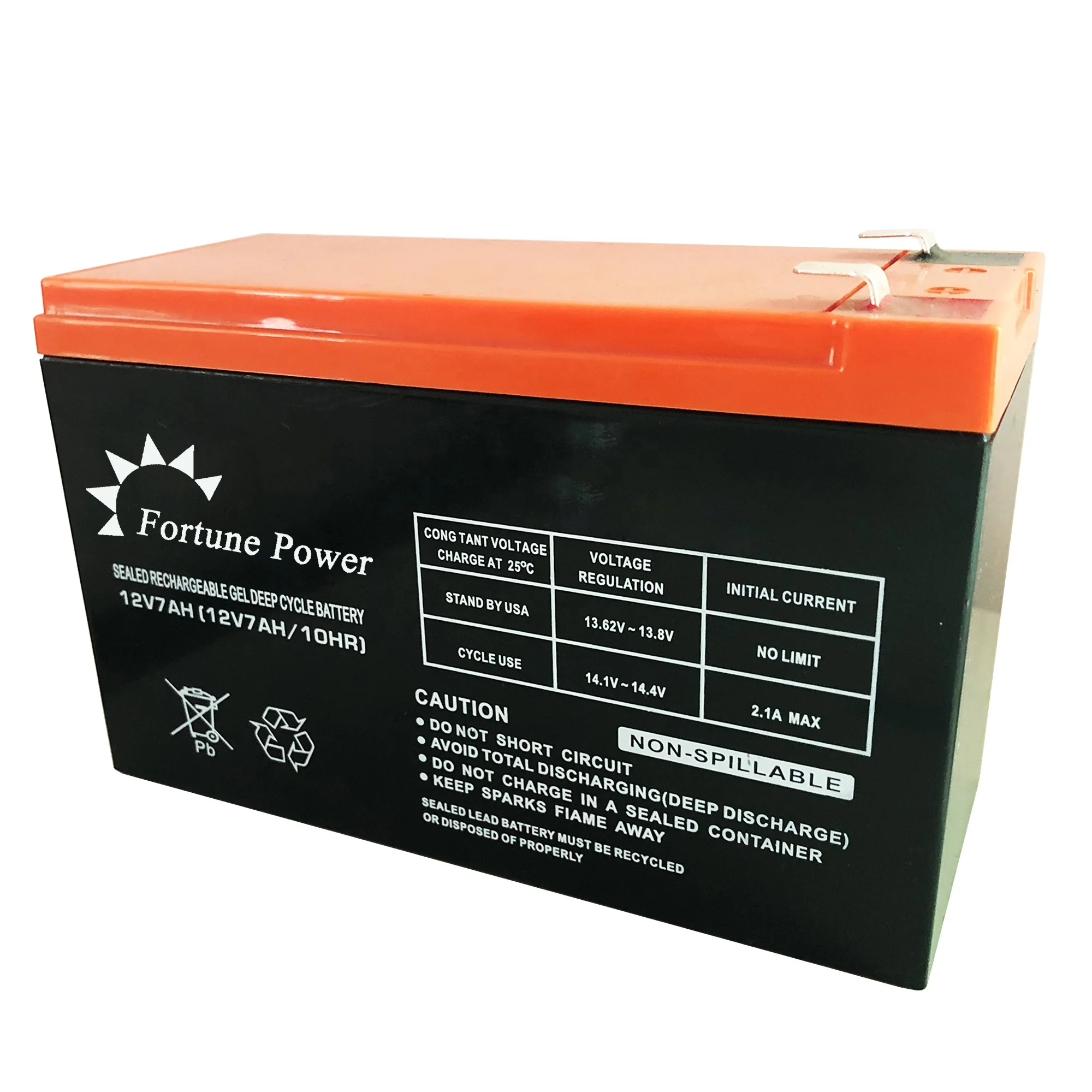 Fortune Power sealed 12v 9ah lead acid motorcycle battery 12v 7.5ah lead acid ups battery 7ah