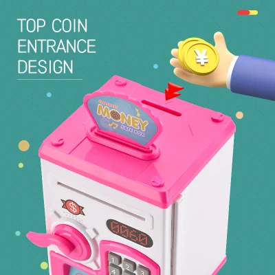 Kouyikou 2025  popular Kid atm toy Smart House Fingerprint piggy bank Cartoon Fingerprint Bank Toys Money Box Toy Piggy Bank
