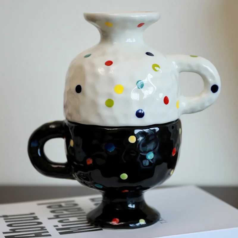 New Arrival 2024 coffee mug OEM ODM modern ceramic cute everyday American coffee mug yellow stackable mini cute mugs for kids