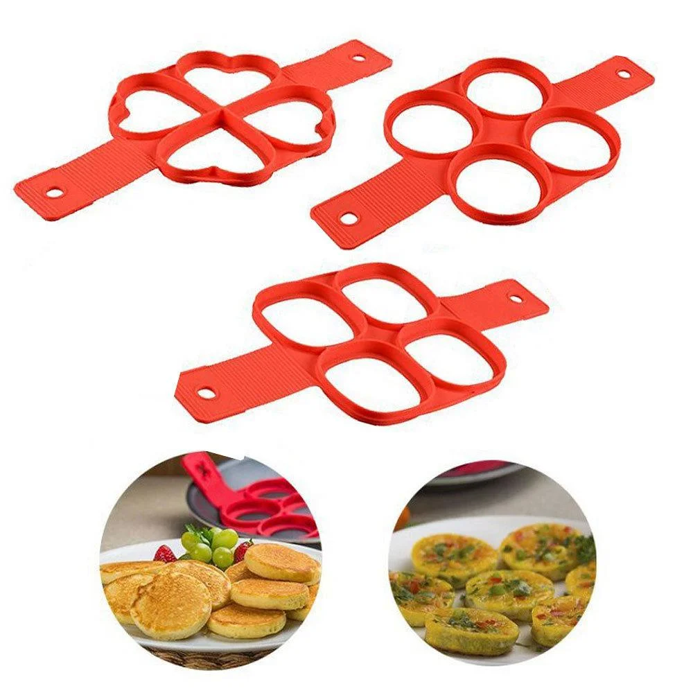 Best selling  Egg Frying Machine Silicone Pancake Maker Non-stick Cake Molds Pan Flip Tools Egg Rings Mould Pastry Mat Baki