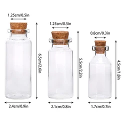 Crystal Healing Tumbled Mini Glass Bottles with Cork Stoppers Mini Party Favors Jars Wish Bottles