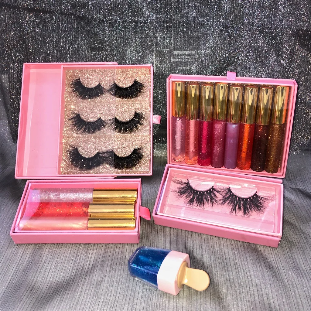 Wholesale 3pcs Lip Gloss Set Vendor Liquid Lipstick Vegan Clear Nude Shining Glitter Matt Gloss Base Custom tubes and box