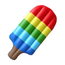 Outdoor inflatable mattress colorful rainbow ice-cream pool float mat floating row summer water party toy