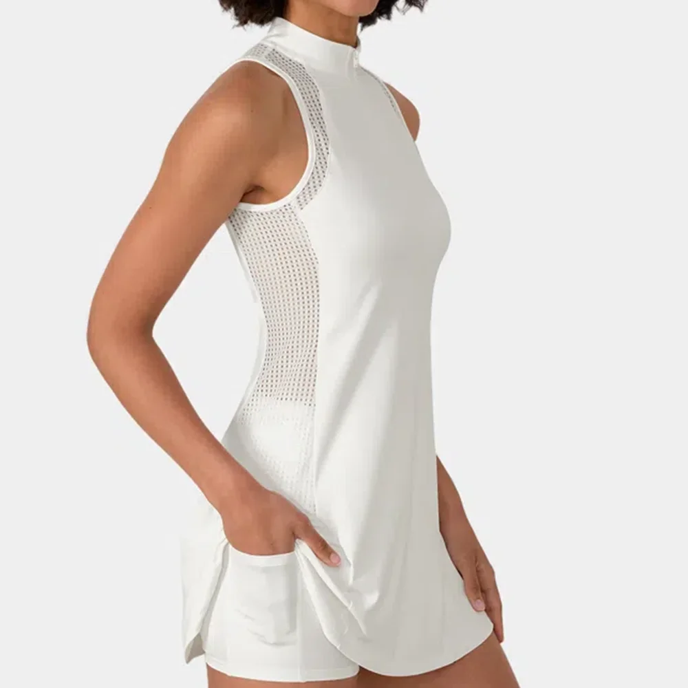 MINADI Pickleball Dress Warm-up Short Fitness Pleats Tennis Dress 2 Piece Set Sports Wear Pant Pickleball Skirt with Pockets