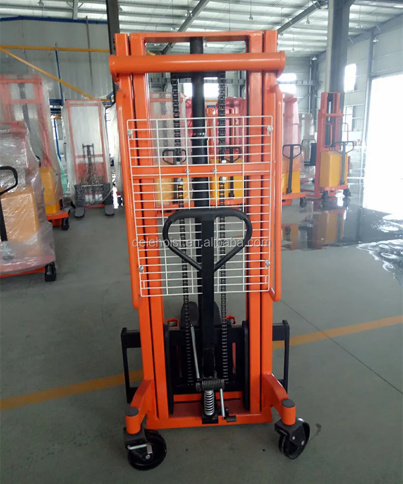  1.5ton*1.6m manual pallet stacker hand forklift truck